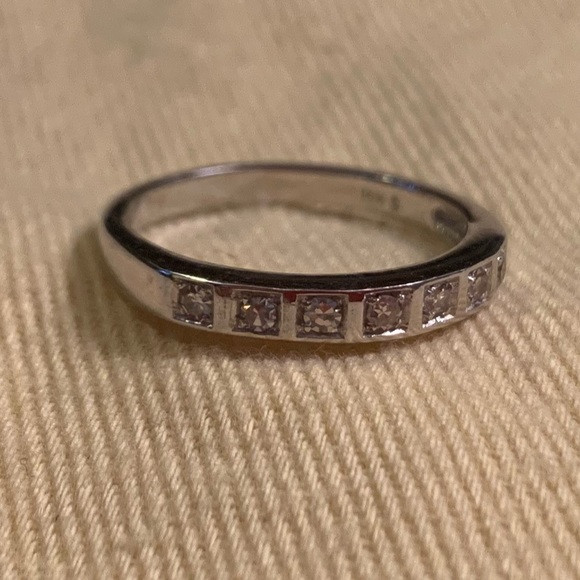 7 Round Diamond Ring White Gold Size 6 custom made from 80+ year old diamonds - Picture 4 of 5